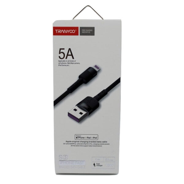 کابل USB به لایتنینگ ترانیو مدل S5 طول ۱ متر 5 آمپر