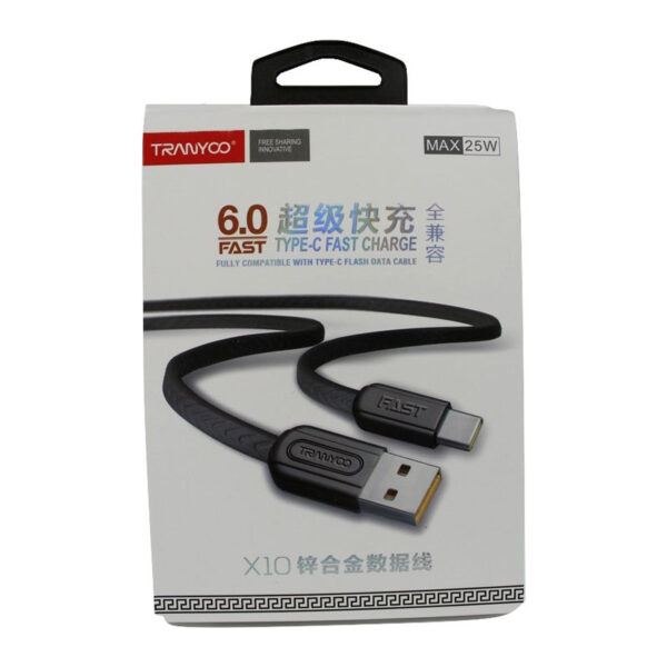 کابل USB به Type-C ترانیو مدل X10 طول 1متر 6آمپر 25 وات
