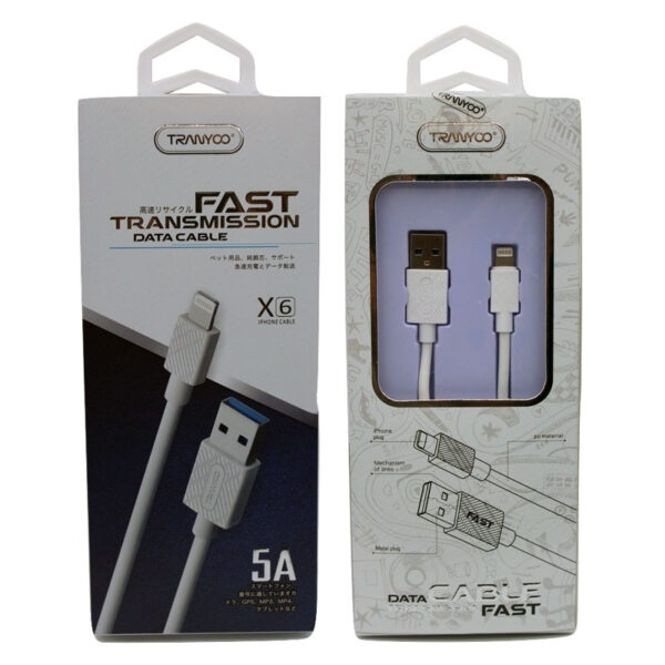 کابل USB به لایتنینگ ترانیو مدل X6 طول 1متر 5آمپر