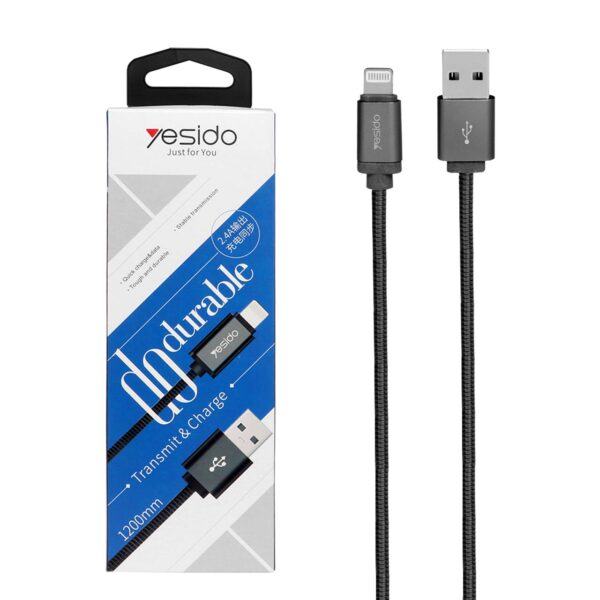 کابل USB به لایتنینگ یسیدو مدل CaT2 طول 1.2 متر 2.4 آمپر