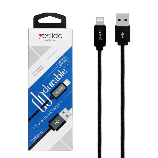 کابل USB به لایتنینگ یسیدو مدل CaT2 طول 1.2 متر 2.4 آمپر