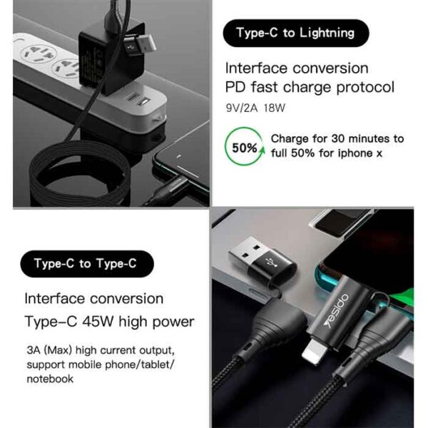 yesido ca59 4in1 fast usb cable