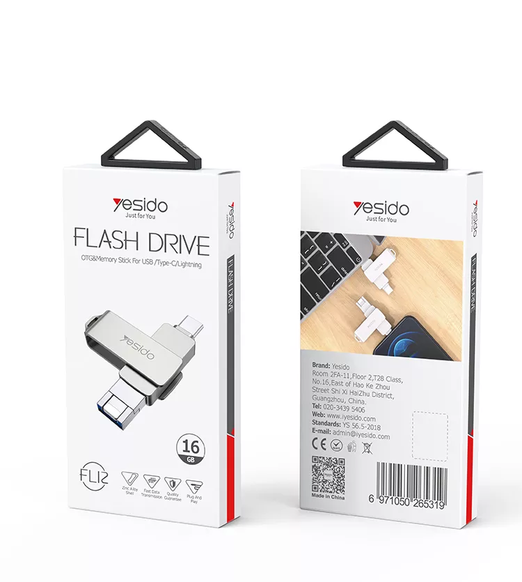 خرید مبدل +‌ فلش مموری YESIDO FL12 64GB Flash Drive | آرنیک موبایل